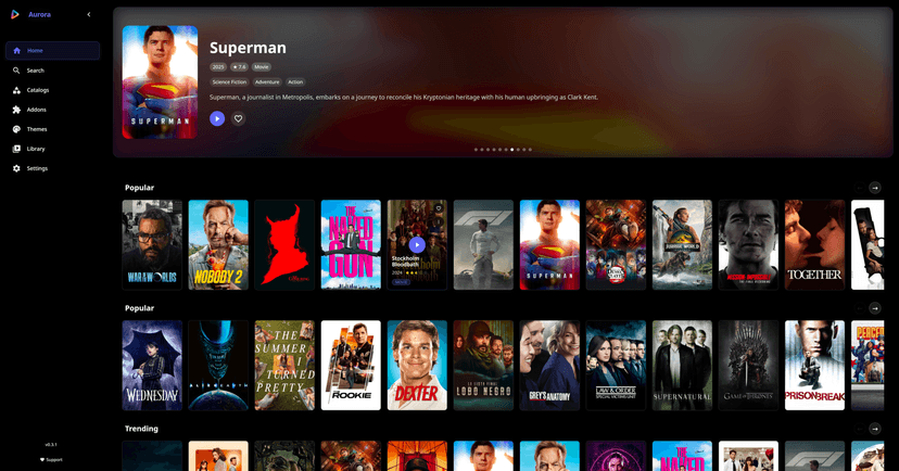 Aurora Media Center - Main Interface